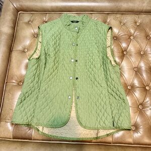 Women's Barbour Fulbourn Quilted Gilet Vest Olive Green Size 14 Lightweight